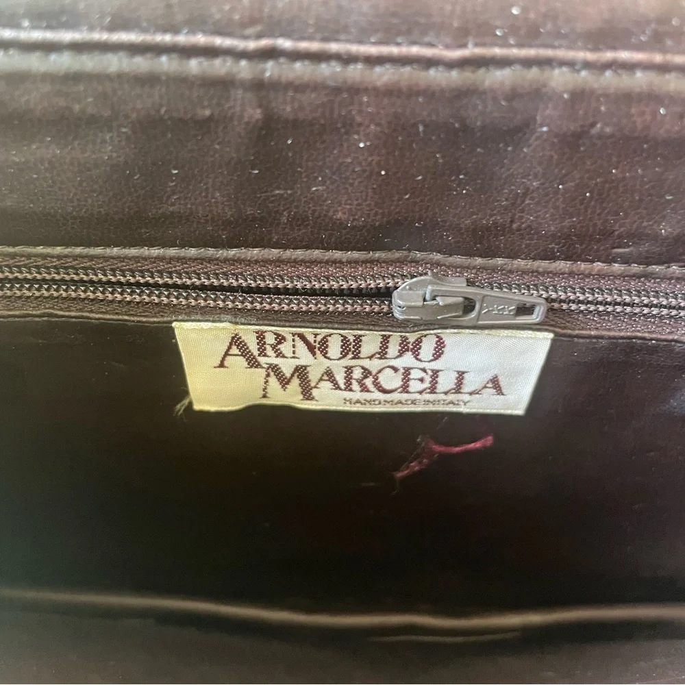 Vintage 80s Cream Leather Woven Purse Clutch - Picture 4 of 6